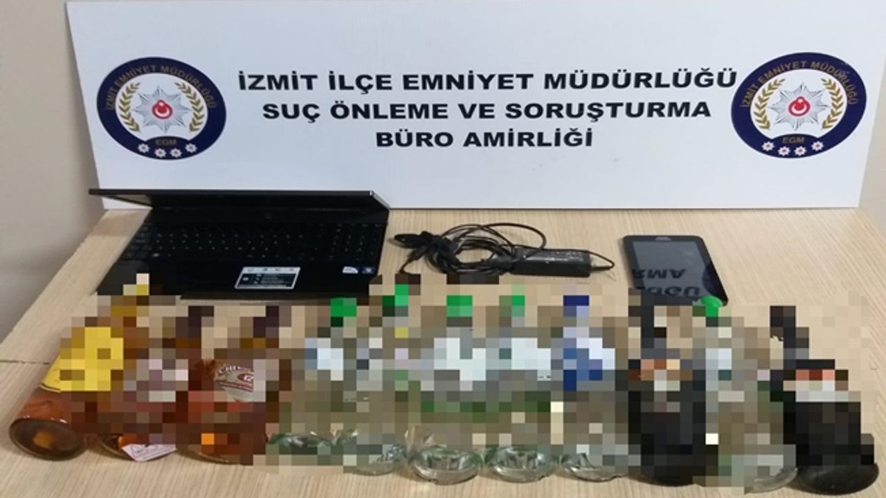 Evden alkol ve bilgisayar çalan zanlı yakalandı!