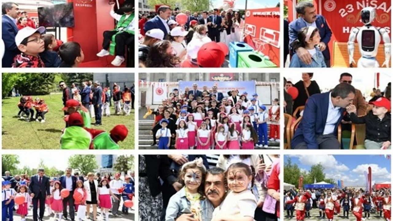 Bakan Tekin, TBMM bahçesinde çocuklarla buluştu