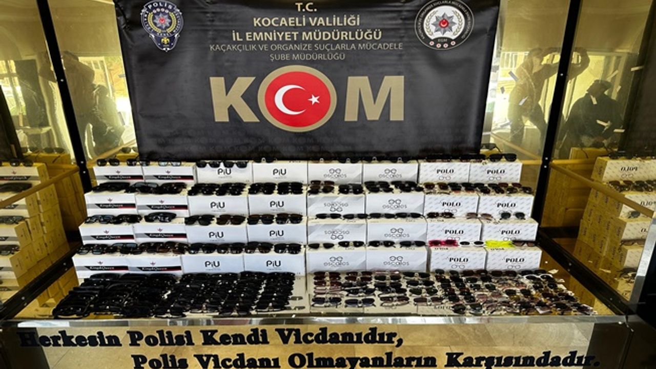 Kocaeli'de binlerce adet gümrük kaçağı güneş gözlüğü ele geçirildi!