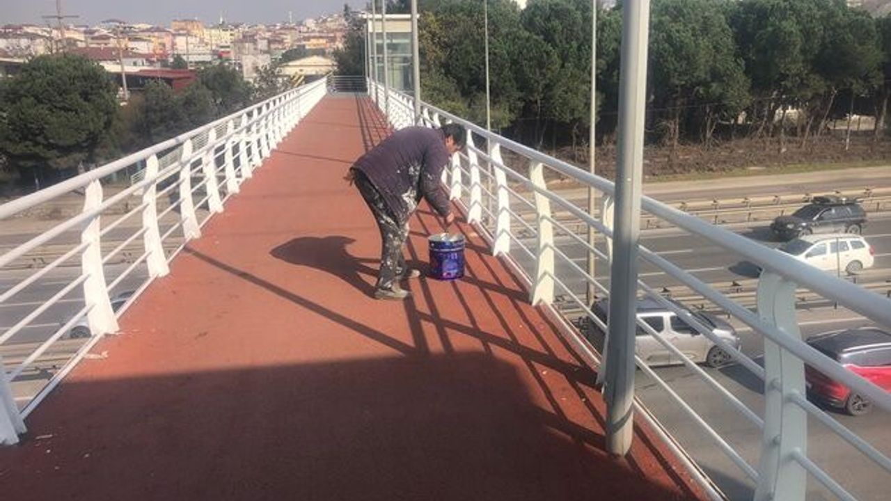 Gebze'deki üst geçidin bakımında sona gelindi