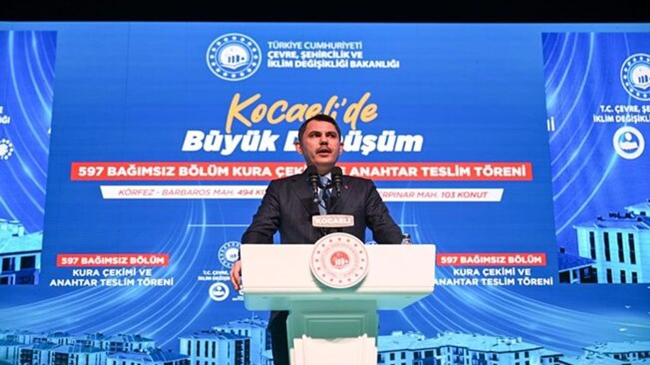 Bakan Murat Kurum Kocaeli’de anahtar teslimi ve kura çekimine katıldı!