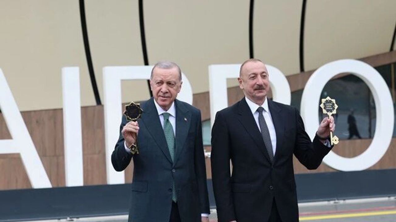 Cumhurbaşkanı Erdoğan, Azerbaycan'ın Laçın Havalimanı açılışında
