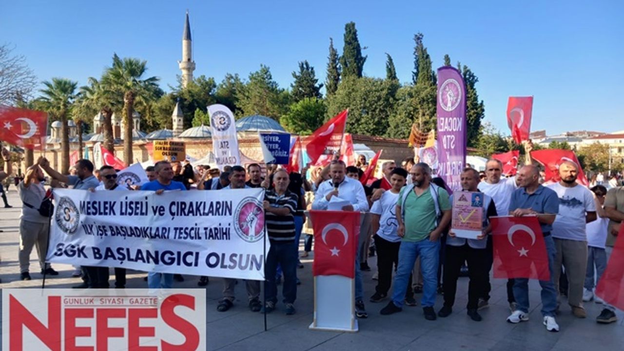 Staj ve çırak mağdurları hakları için meydana çıktılar