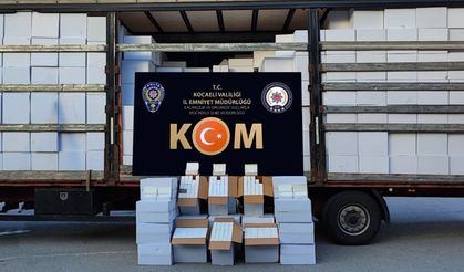Körfez'de durdurulan Tır'da 14 milyon kaçak makaron ele geçirildi!