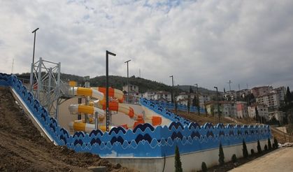 Çift kaydıraklı aquapark yaza hazırlanıyor