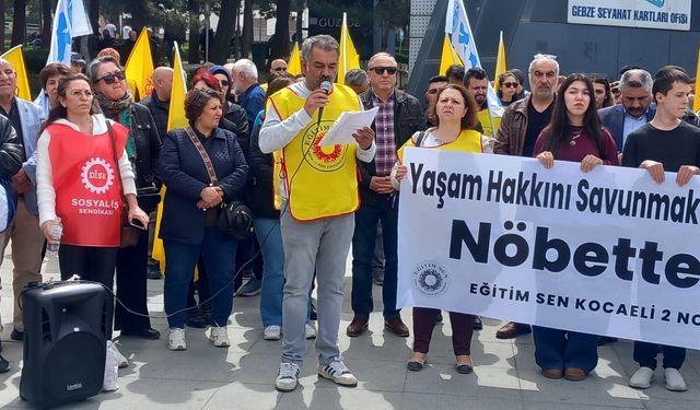 Gebze’de eğitimde şiddete karşı oturma eylemi: “Yaşam hakkını savunuyoruz”