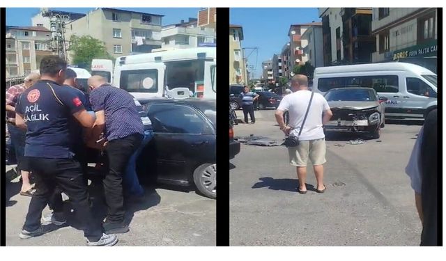 Gebze'de İki Otomobil Çarpıştı: 2 Yaralı