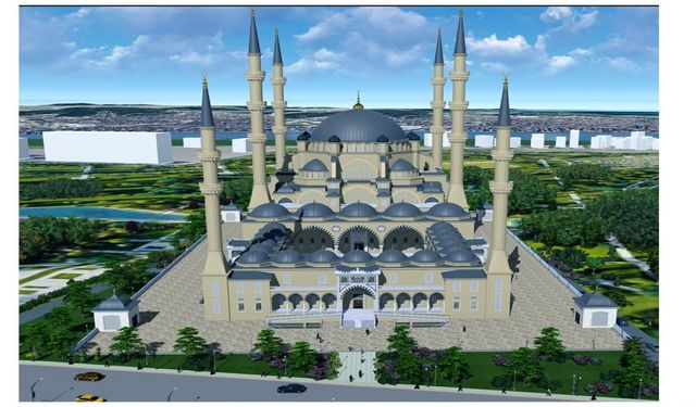 10 bin kişilik dev caminin yapımı için start verildi