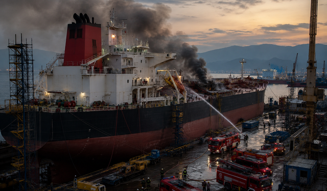 Altınova Tersaneler Bölgesi’nde Tankerde Patlama