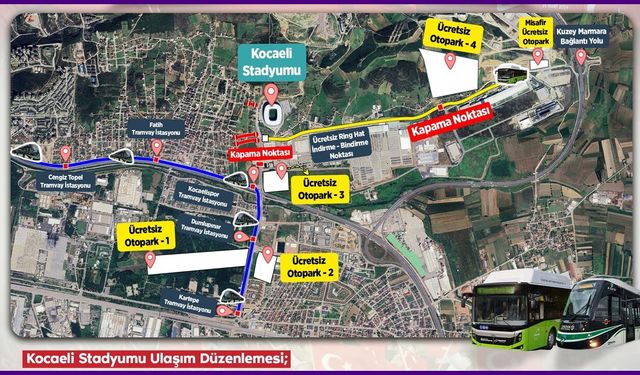 Kocaeli Büyükşehir Belediyesi Türkiye-Fransa maçının ulaşım planını hazırladı