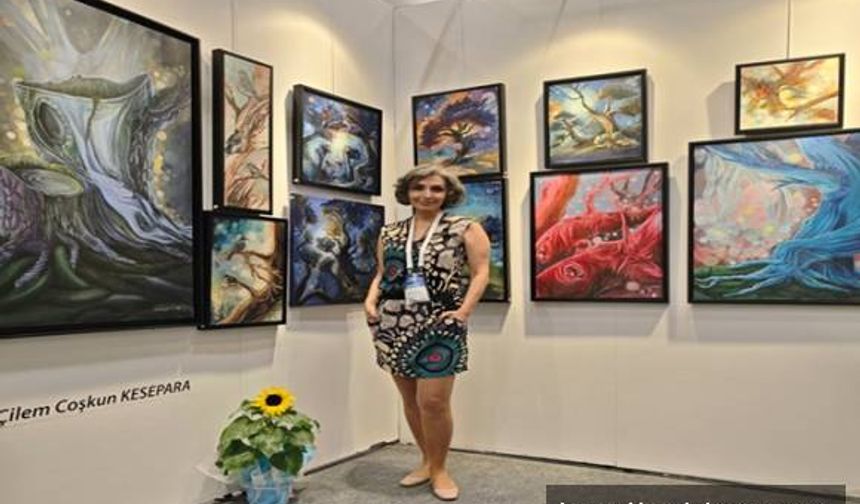 Kocaelili Sanatçı Çilem Coşkun Kesepara, ArtContact İstanbul Fuarı’nda Büyük İlgi Gördü