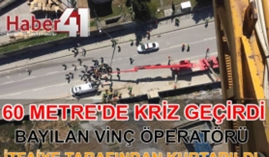 60 Metre Yüksekte Kriz Geçiren Şahıs 1.5 Saatlik Çalışma ile Kurtarıldı