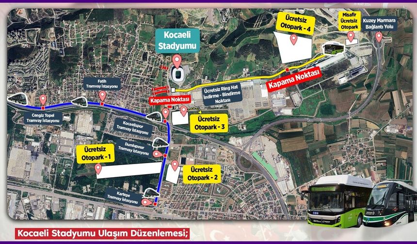 Kocaeli Büyükşehir Belediyesi Türkiye-Fransa maçının ulaşım planını hazırladı