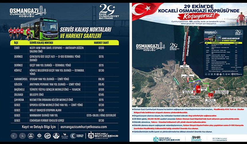 Osmangazi Cumhuriyet Koşusu için ücretsiz servis ve trafik planı açıklandı