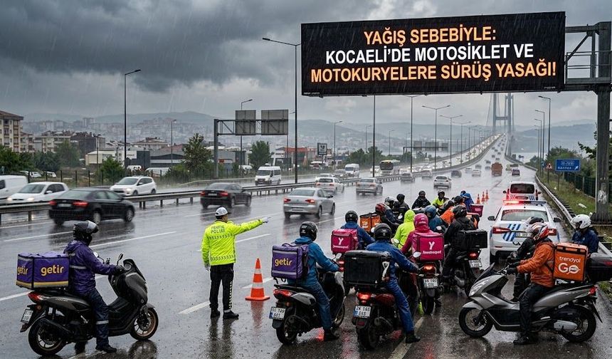 Kocaeli’de Motosiklet ve Motokuryelere Yağış Yasağı!