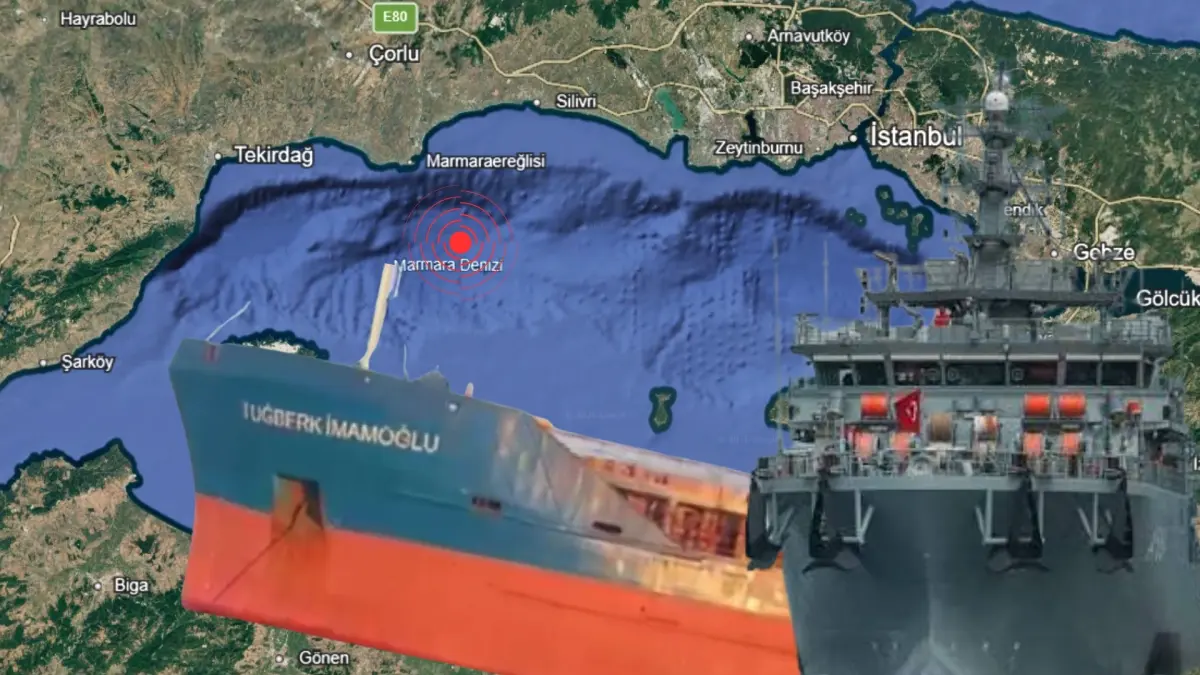 Marmara'da batan geminin yeri tespit edildi